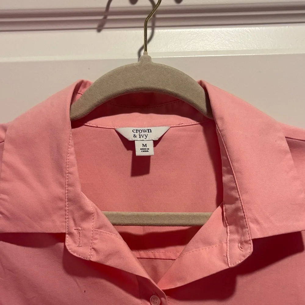 Pink feather button down - Picture 2 of 5